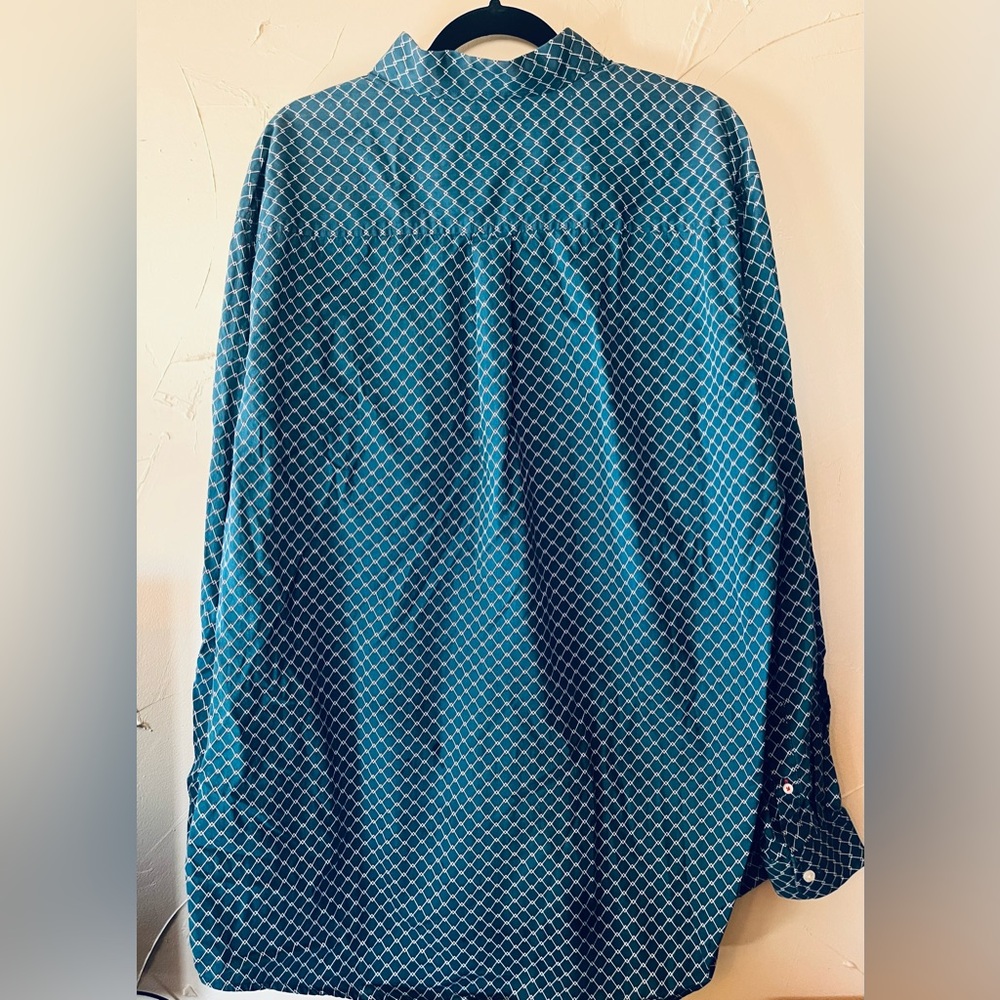 Cinch XL Men's teal long sleeve cowboy western dress shirt - Picture 2 of 4
